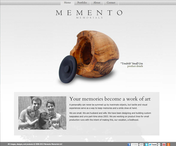 Memento Memorials Logo, Website, Social Media, Photography, Marketing